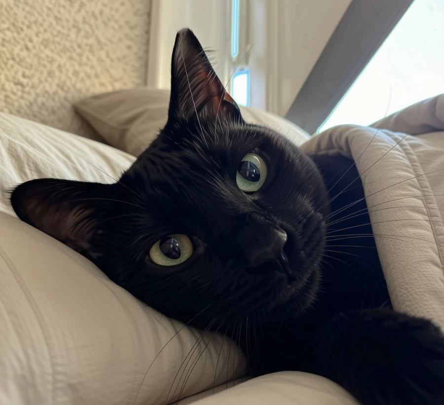 An adult medium-sized male Black American Shorthair cat named Blackberry for adoption in San Jose, CA