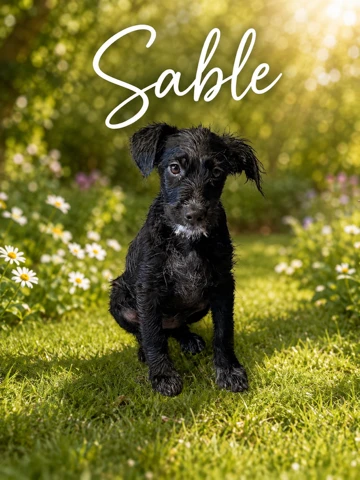 A baby medium-sized female Black Labrador Retriever dog named Sable for adoption in CHURCHVILLE, NY