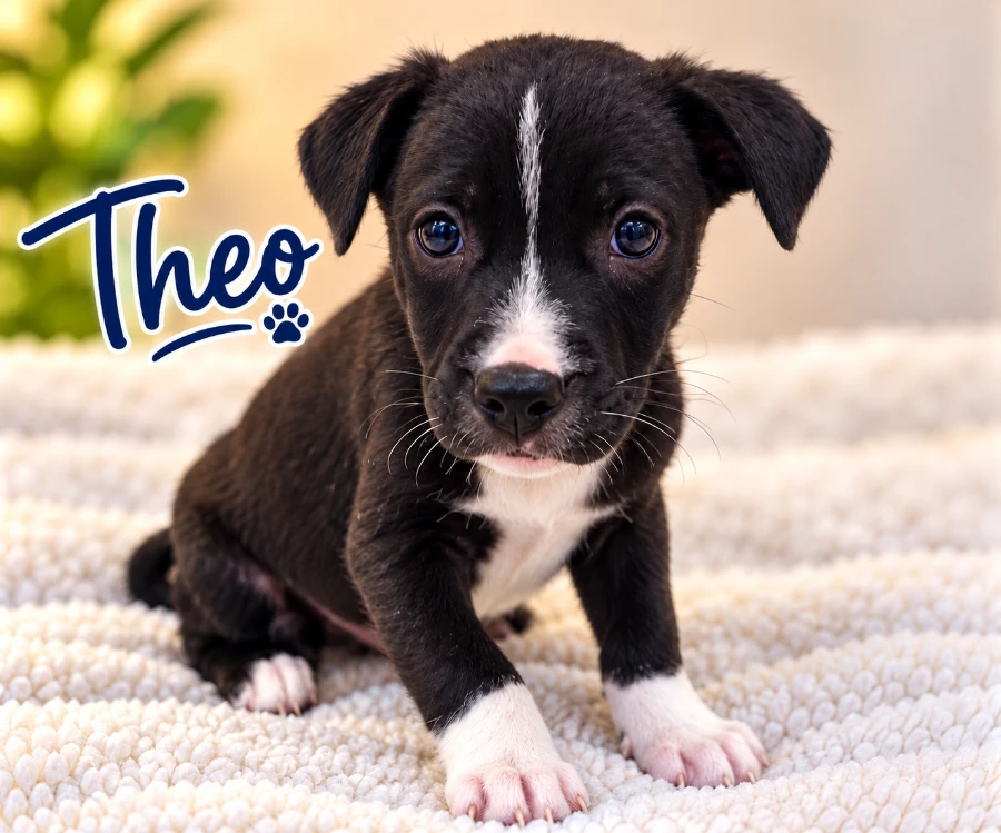 A baby medium-sized male Mixed Breed dog named Theo for adoption in CHURCHVILLE, NY